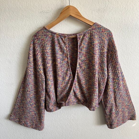 DAILY PRACTICE Anthropologie Space-Dyed Flouncy Knit Pullover Top Womens Small - Picture 3 of 10
